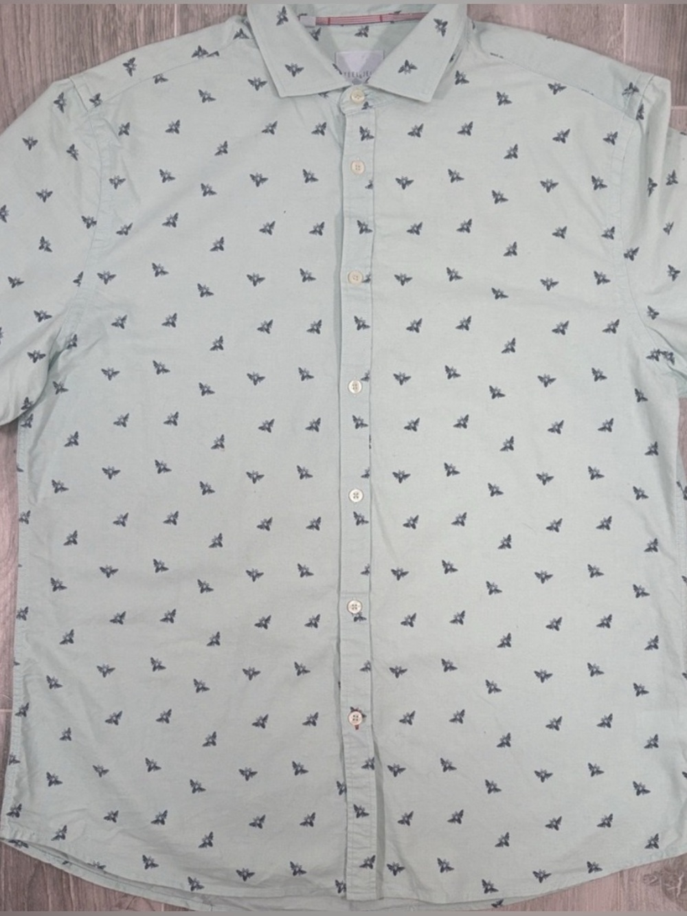 Steel & Jelly XL Men’s Summer Short Sleeve Button Down Shirt Bumble Bee Mint